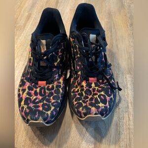 Brooks Women’s Sneakers - Black, Pink, and Yellow Leopard Print